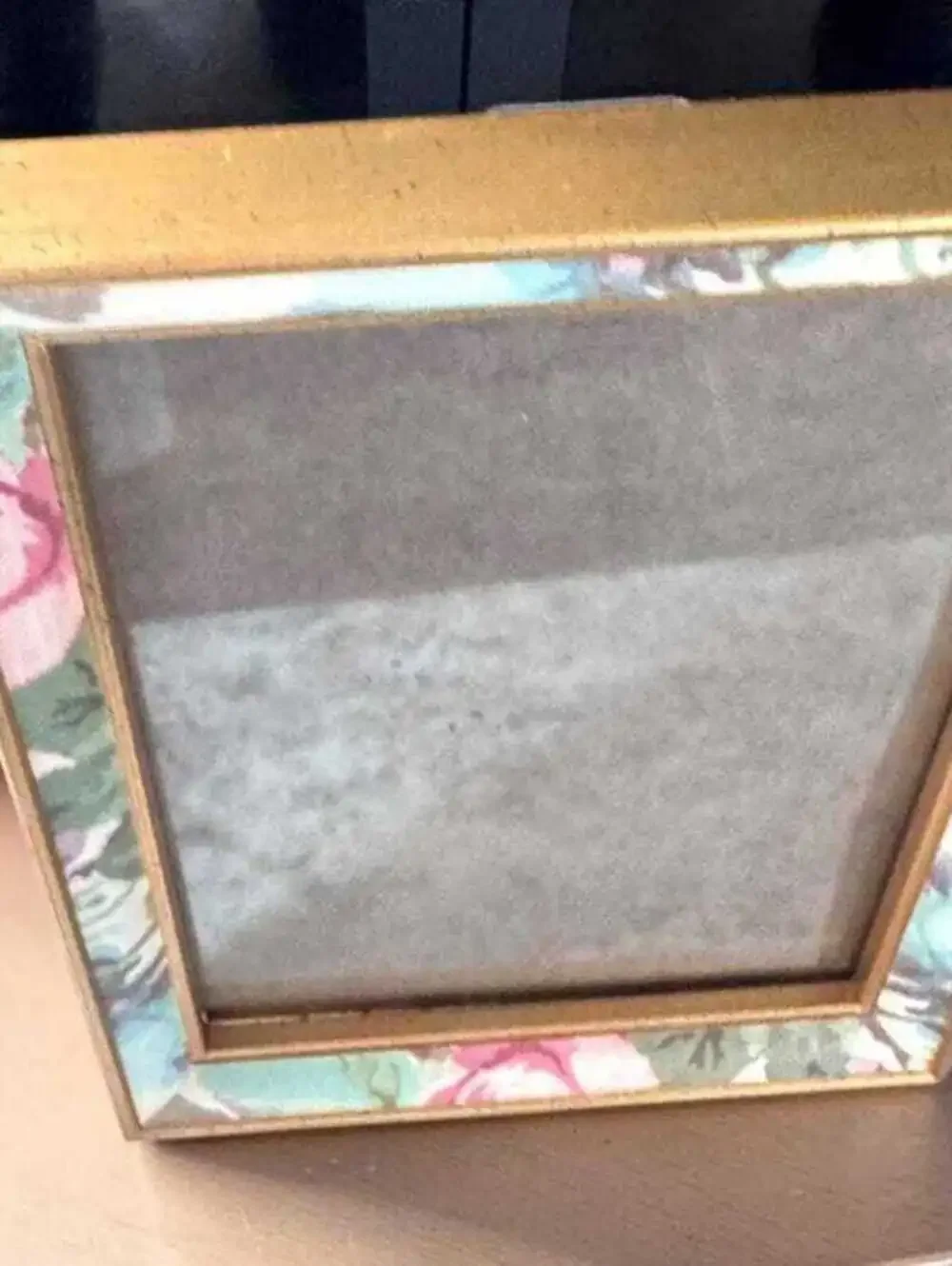 Vintage Rose Chintz Fabric Gold Frame 5x7 Cottage Floral Picture Frame